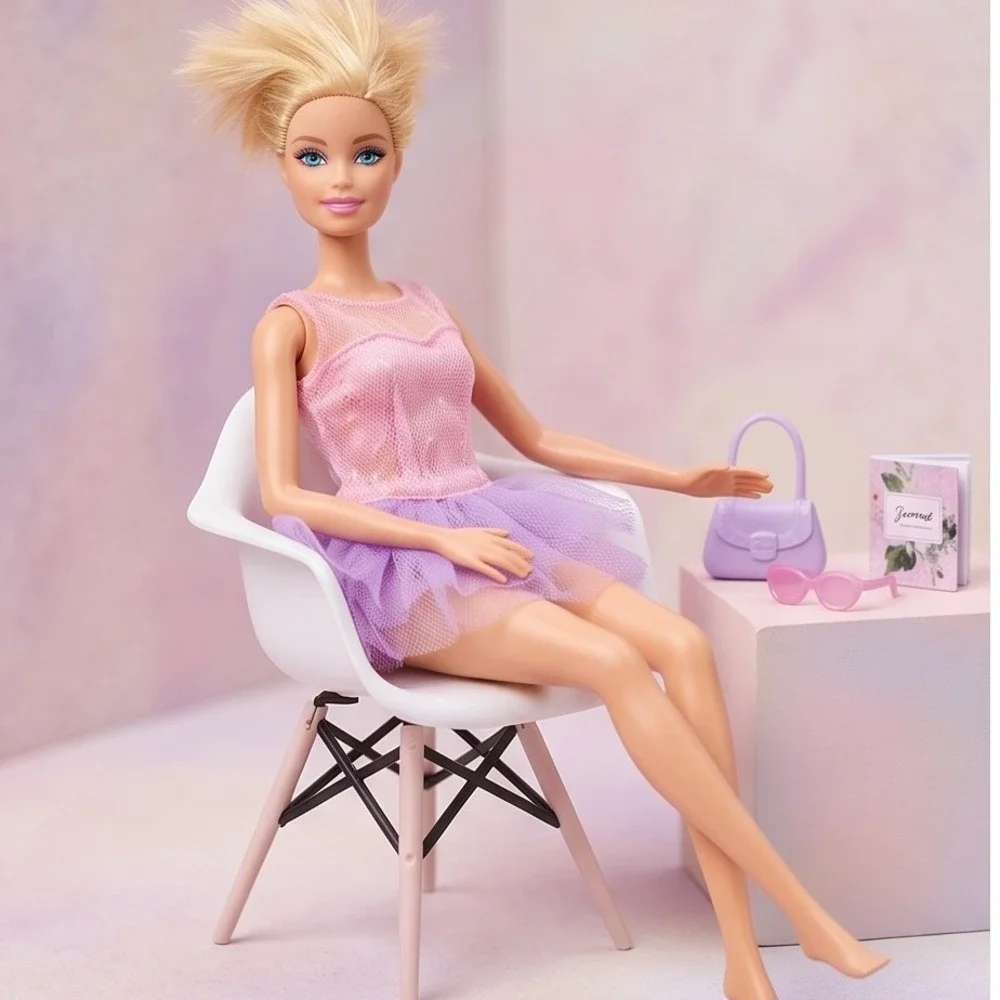 2009 Mattel Barbie Ballerina Doll Pink Purple Tutu Articulated‎ Legs